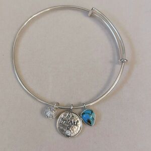 Silpada Sterling Silver Charm Bracelet with Swarovski Crystals & Turquoise